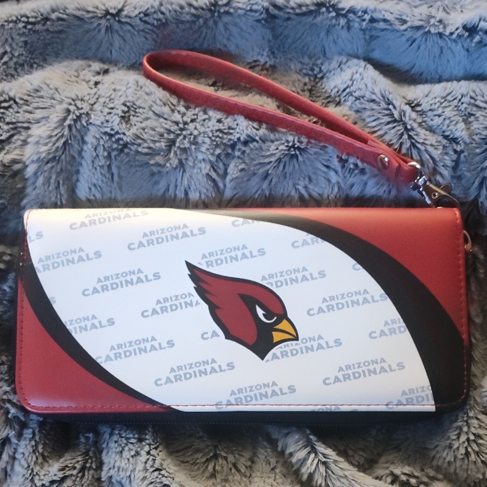 Arizona Jean Company Red and White Logo Wristlet